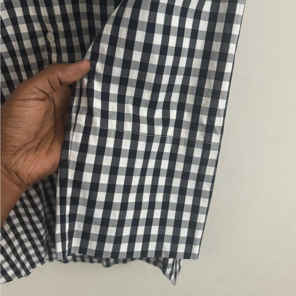 Lafayette 148 New York Women Shirt Plaid Black White M Academia Button Up Office - Picture 5 of 6